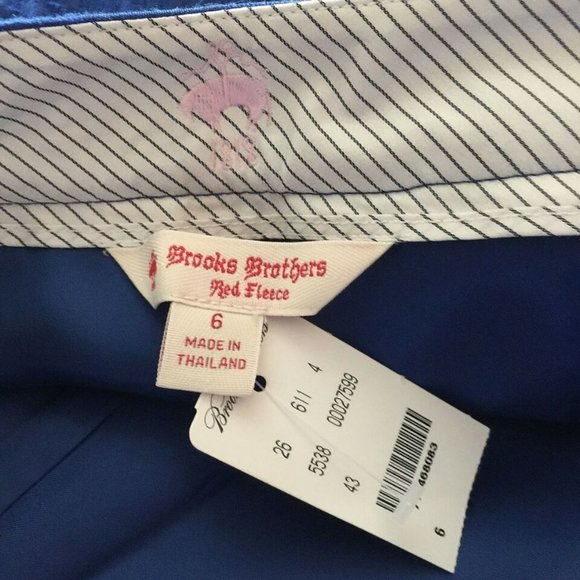 NEW Brooks Brothers Blue Box Pleated Skirt Size 6 Women Lined Pockets Preppy - Picture 2 of 8